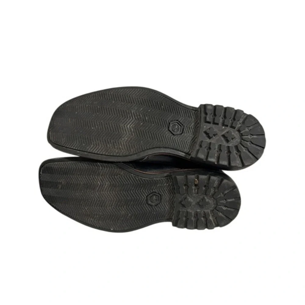 Timberland Square Toe Black Leather Suede Men‎ 10.5 Mid Top Boots